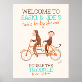 Twins Baby Showmonkey Doppelstörung Willkommen Poster