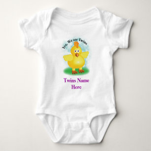 Twins Baby T-Shirt mit niedlichem Babychick Strampler
