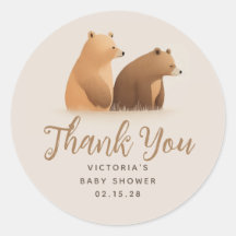 Twins Bears Niedlich Brown Baby Dusche Vielen Dank