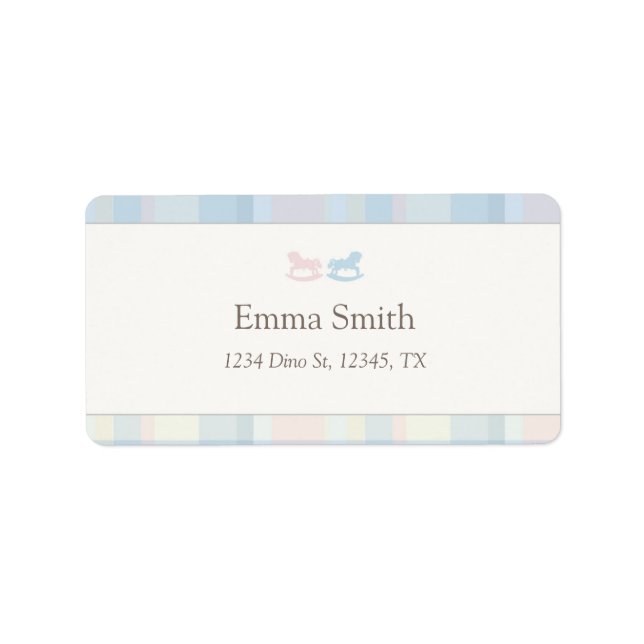 Twins Beary First Birthday Adressaufkleber (Vorne)