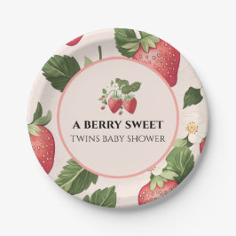 TWINS Berry Sweet Strawberry Baby Dusche Pappteller