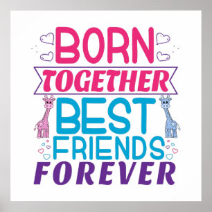Twins Best Friends Forever - Junge und Mädchen Poster