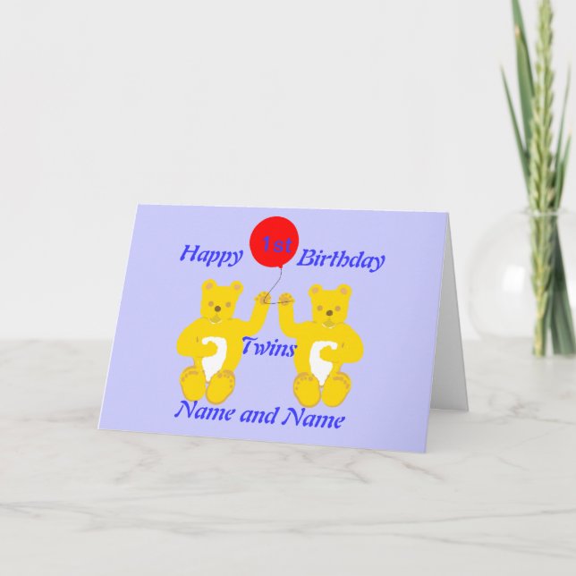 Twins Birthday Boys Card Karte (Vorderseite)