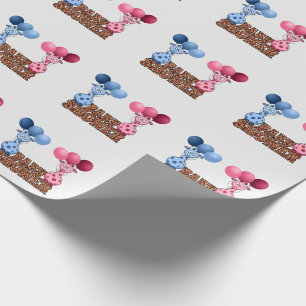 Twins Blue and Pink Giraffes Baby Showsafari Geschenkpapier