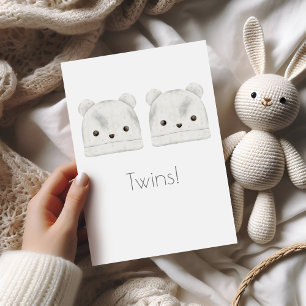 Twins Boho Baby Gratulations Card Karte