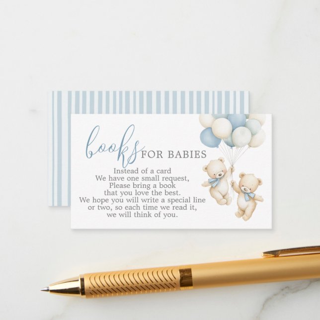 Twins Books for Babies Request Card Begleitkarte (Vorderseite/Rückseite Beispiel)