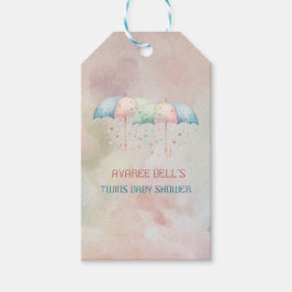 Twins Boy and Girl Dusche Regenschirm Geschenkanhänger