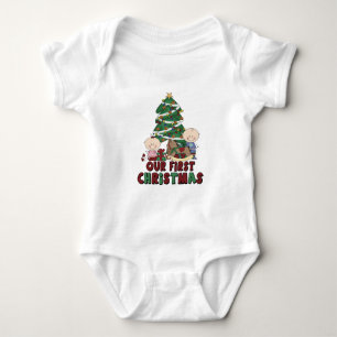Twins Boy & Girl erste Weihnachtsfeier Baby Strampler