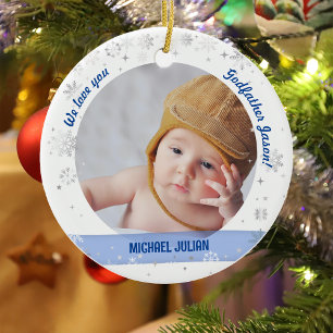 Twins Boy Girl Fotos Godvater 1. Weihnachtskind Keramik Ornament