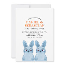 Twins Bunny Birthday Party für Baby Boys