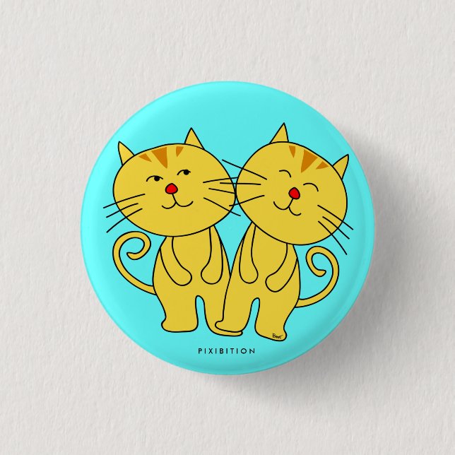 Twins Cat Button (Vorderseite)