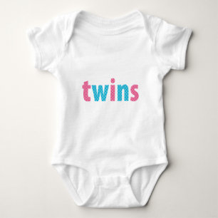 TWINS COLLECTION - gemischt {aqua + pink} Baby Strampler