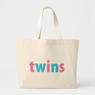 TWINS COLLECTION - gemischt {aqua + pink} Jumbo Stoffbeutel