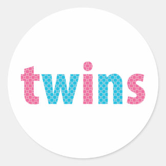 TWINS COLLECTION - gemischt {aqua + pink} Runder Aufkleber