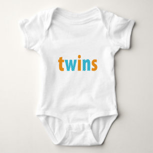 TWINS COLLECTION - Jungen {Orange + aqua} Baby Strampler