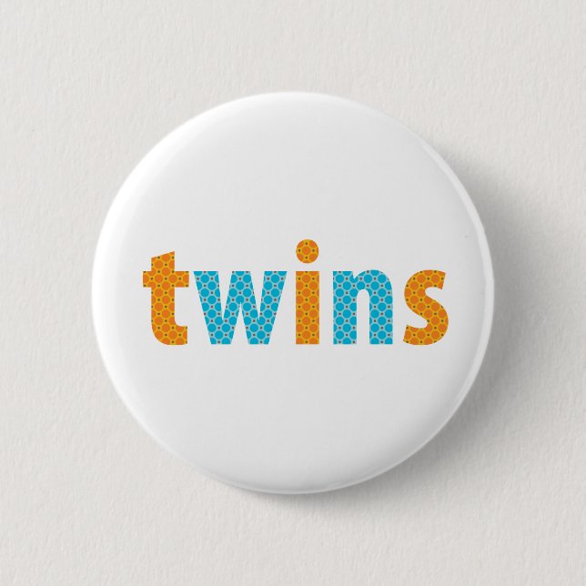 TWINS COLLECTION - Jungen {Orange + aqua} Button (Vorderseite)