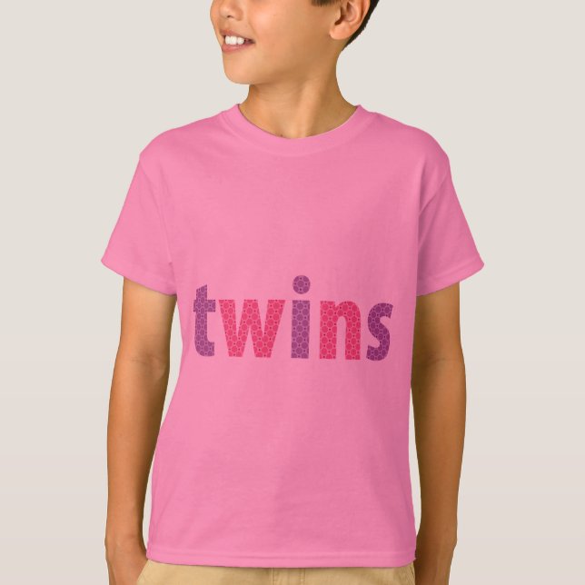 TWINS COLLECTION - Mädchen {violett + rosa} T-Shirt (Vorderseite)