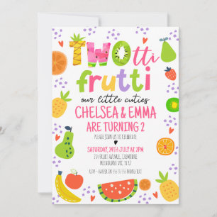 Twins Colorful Fruit Two-tii Frutti 2. Geburtstag Einladung