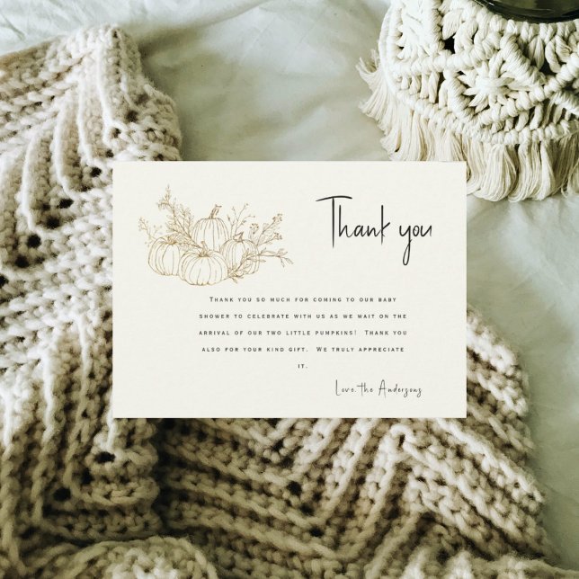 Twins Cream Little Pumpkins Baby Dusche Vielen Dan Einladung (Von Creator hochgeladen)