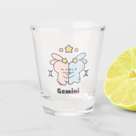 Twins Cuddle - Gemini Zodiac Bunny Hug Schnapsglas