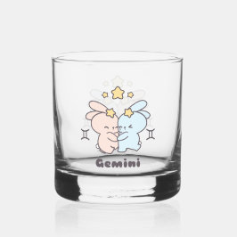 Twins Cuddle - Gemini Zodiac Bunny Hug Whiskyglas