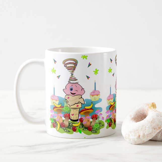 Twins Cupcake Happy Birthday Mug  Kaffeetasse (Mit Donut)
