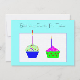 Twins Cupcake zum Geburtstag Einladung