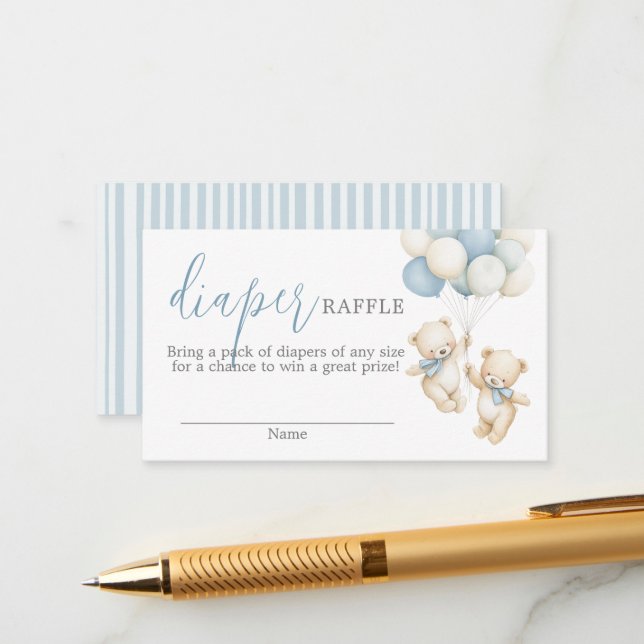 Twins Diaper Raffle Card Begleitkarte (Vorderseite/Rückseite Beispiel)