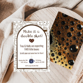Twins Double Shot Coffee Baby Dusche Einladung