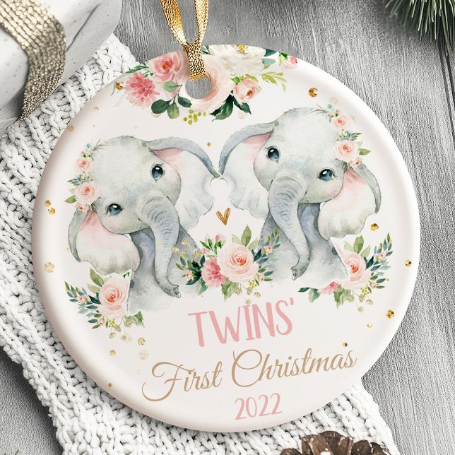 TWIN's erste Weihnachts-Ornament Safari-Tiere Keramik Ornament (TWIN'S First Christmas Ornament Safari animals)