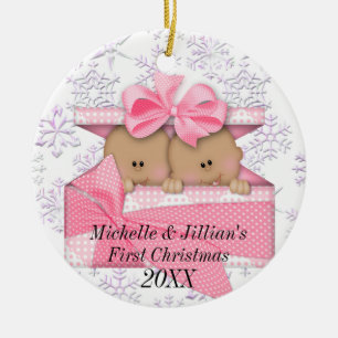 Twins Erste Weihnachtsfeier Keramik Ornament