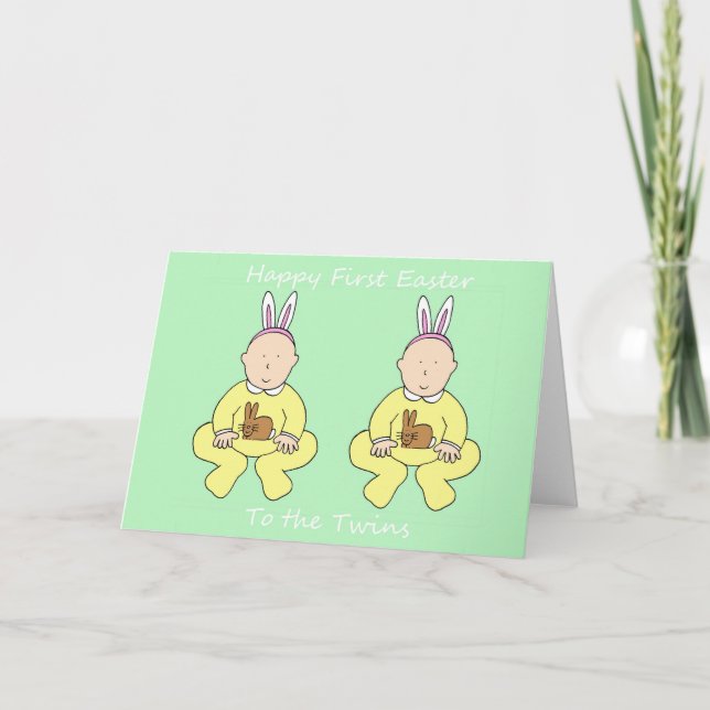 Twins erstes Ostern Feiertagskarte (Vorderseite)