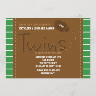 TWINS FOOTBALL Sports Baby Dusche Einladung