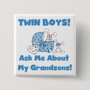 Twins Fragte über meine Enkel Tshirts und Geschenk Button