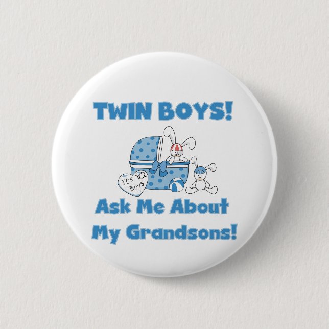 Twins Fragte über meine Enkel Tshirts und Geschenk Button (Vorderseite)