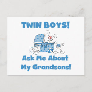 Twins Fragte über meine Enkel Tshirts und Geschenk Postkarte