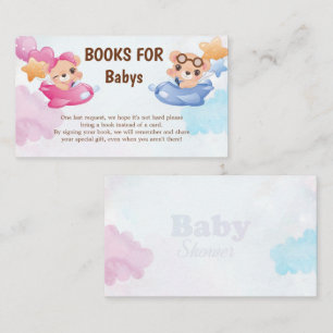 Twins Girl Boy Bear Airplane Babydusche Begleitkarte