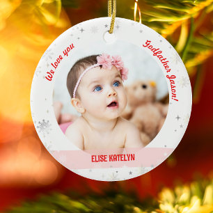 Twins Girls Fotos Godvater First Christmas Baby Keramik Ornament