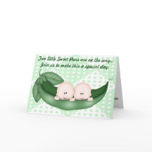 Twins Green Baby Shower Pea in a Pod Einladung