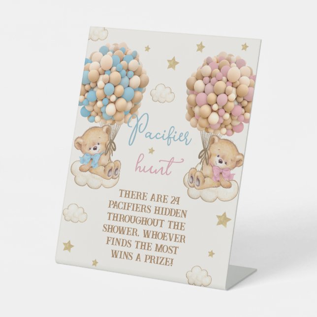 Twins-Junge-Girl-Dusche Schnuller-Jagdspiel Sockelschild (Vorderseite)