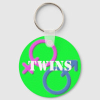 Twins Junge Mädchen Gender Symbols Schlüsselanhäng