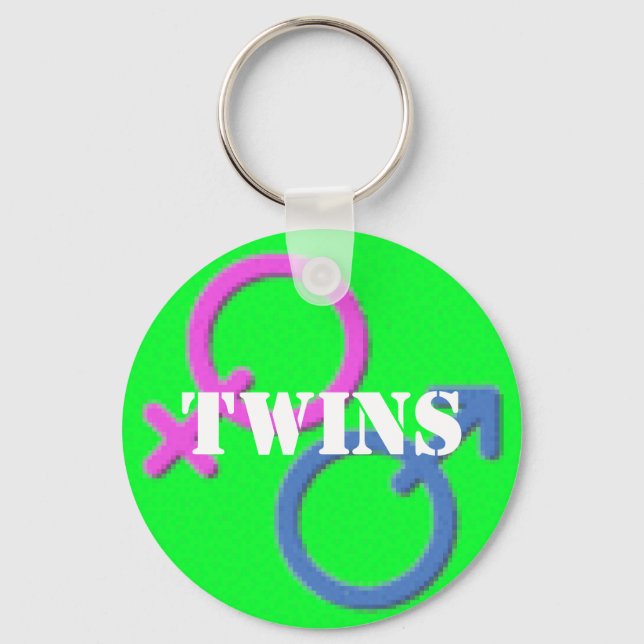 Twins Junge Mädchen Gender Symbols Schlüsselanhäng Schlüsselanhänger (Vorderseite)