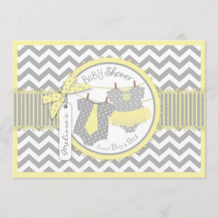 Twins Krawatte Tutu Zickzack Baby Dusche Einladung