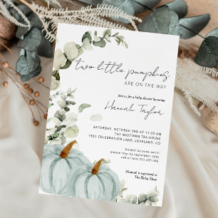 Twins Little Pumpkin Boys Fall Baby Shower Einladung