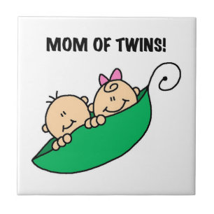 Twins Mama - Erbsen in einem Pod-Geschenk Fliese