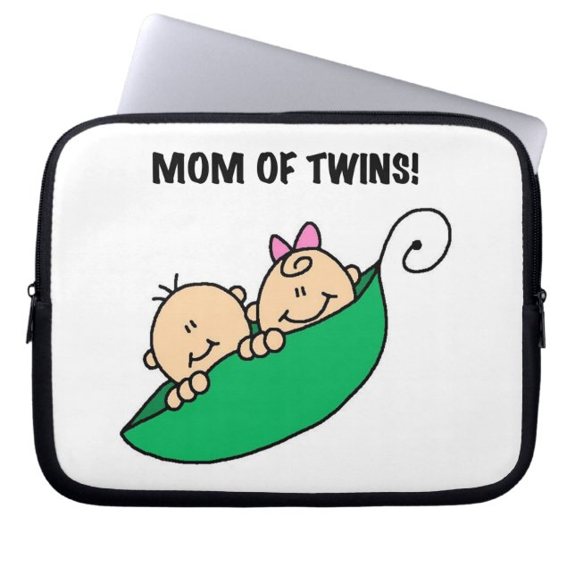 Twins Mama - Erbsen in einem Pod-Geschenk Laptopschutzhülle (Vorderseite)