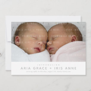 TWINS MODERN BABY FOTO schlicht minimalistisch Ankündigung