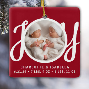 Twins Names Birth Stats Foto Red Keepake Keramikornament