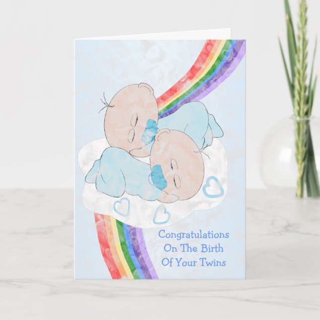 Twins Neu Geboren Karte (Vorderseite)