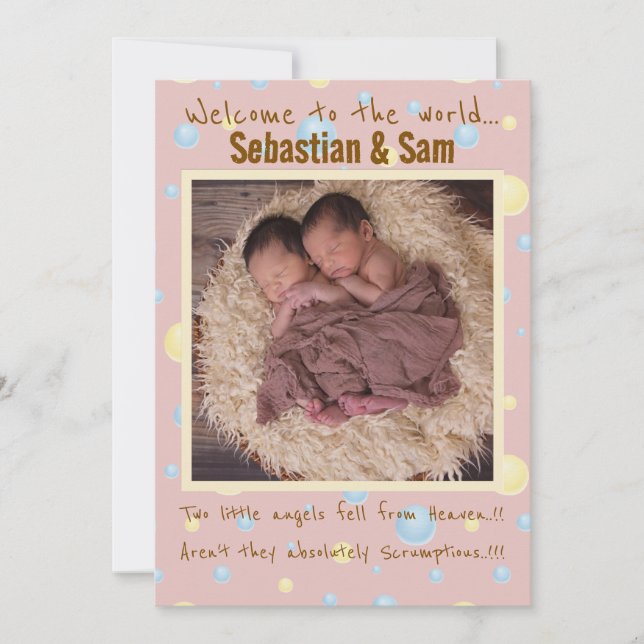 Twins New Arrival Ankündigung (Vorderseite)
